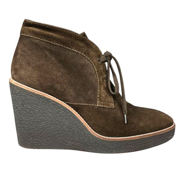 Aquatalia Women’s Vianna Olive Suede Wedge Chukka Boots Size US 8.5 - Picture 1 of 12